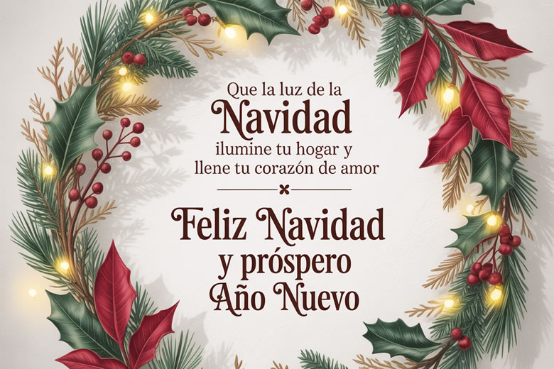 Frases Cortas con palabras bonitas de Feliz Navidad para Saludar