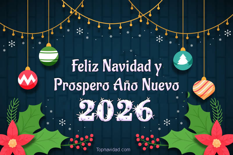 Tarjetas de Feliz Navidad y Prospero Año Nuevo 2026