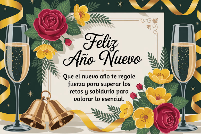 Imágenes con Frases Cortos para Felicitar Año Nuevo 2026